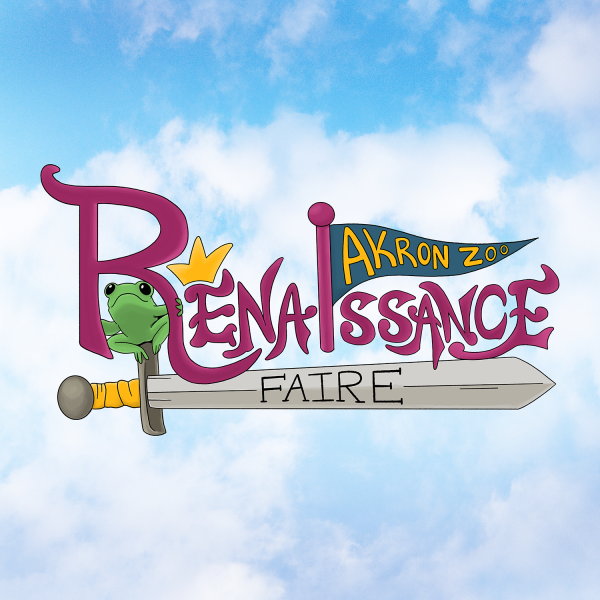 Renaissance Faire logo on sky background